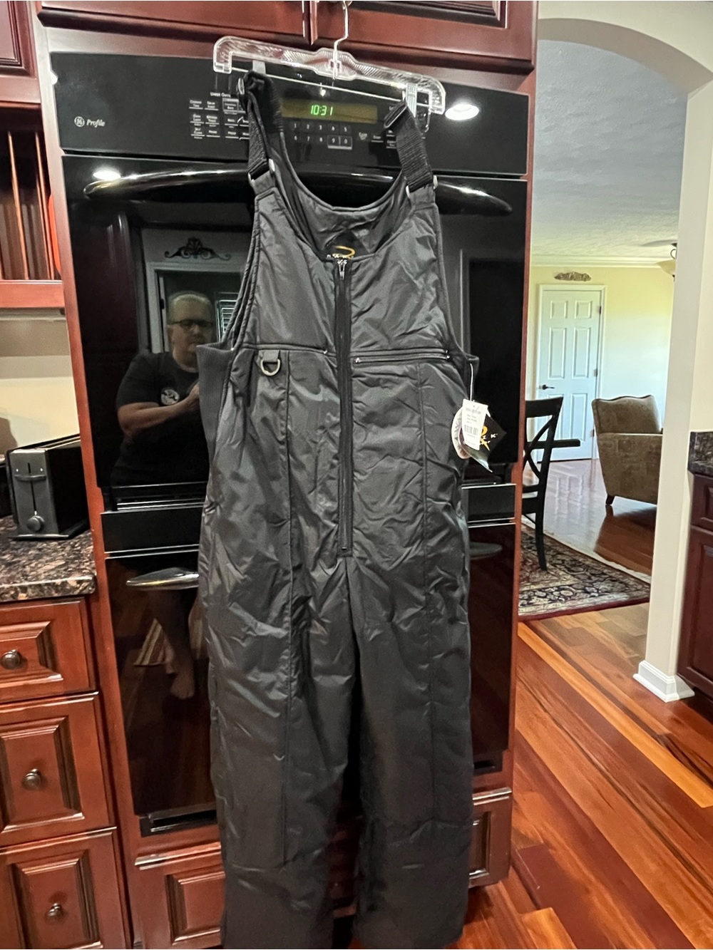 Men’s Black Insulated Snow Bibs -  One Piece Winter Overalls